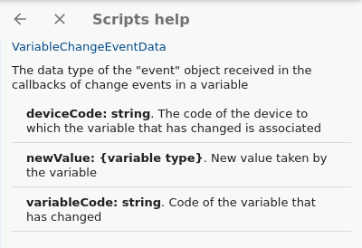 Example of visualization in the help of an eventData