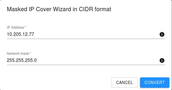 CIDR conversion assistant