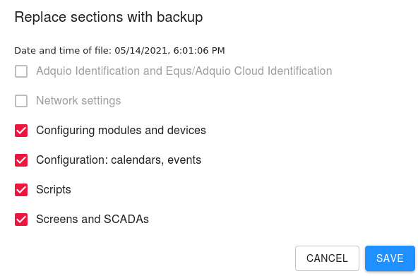 Restoration window of an image after your file has been selected