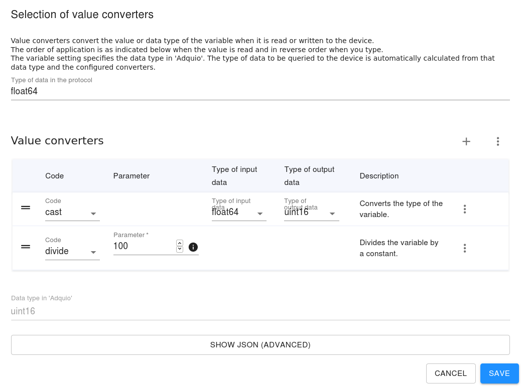 Mappings of variables