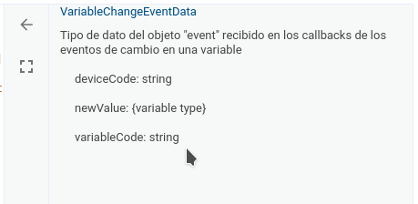 Ejemplo de visualización en la ayuda de un EventData