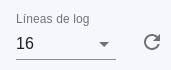 Selector de número de líneas y botón de refrescar